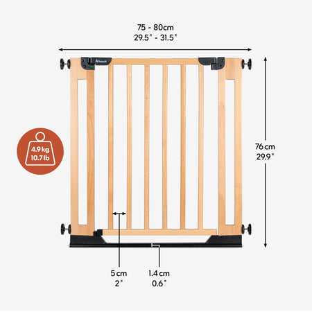 Fits door widths from 29.5 to 31.5 in / 75 to 80 cm